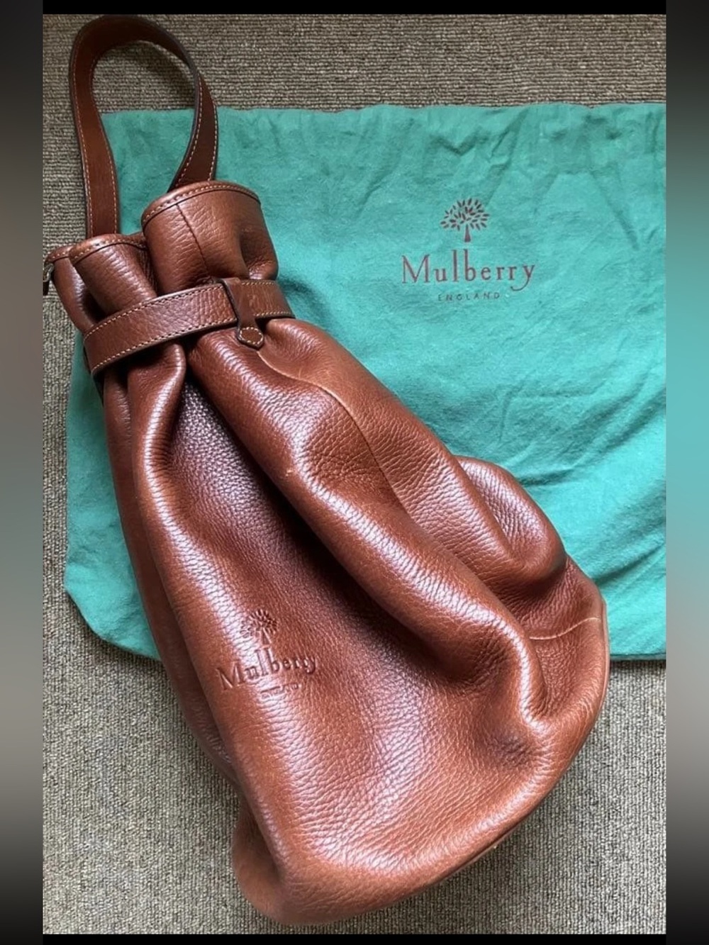 Mulberry Men's Brown Leather Drawstring Shoulder Bag